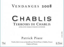 Patrick Piuze Terroir De Chablis Chablis Chardonnay 2016